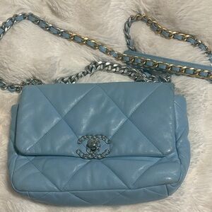 Chanel blue quilt bag